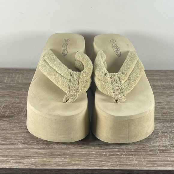 Y2K Lower East Side Platform Flip Flop Wedge Thong Sandals - Size 6.5 - Picture 2 of 5